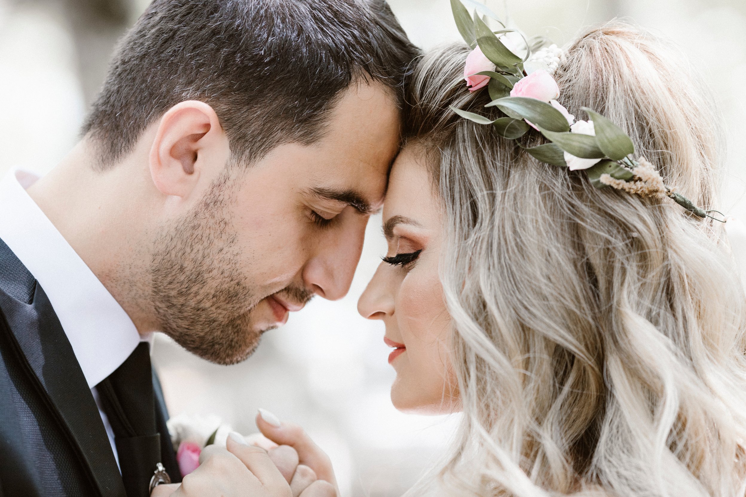 Close-Up Photo Of Bride And Groom 