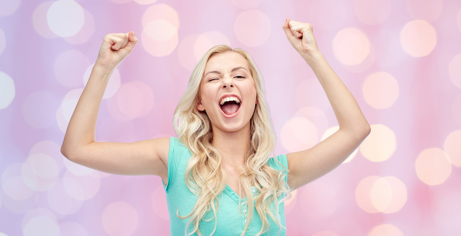 Teen Girl Celebrating Victory